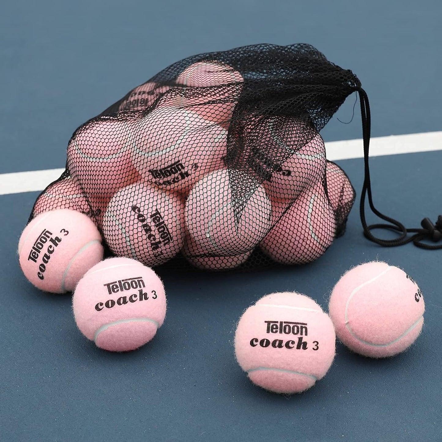 Pressure Training Tennis Balls-12 or 18 Count-Mesh Carry Bagļ¼4 Colors Availableļ¼Pressureless Training Exercise Tennis Balls for Beginners.