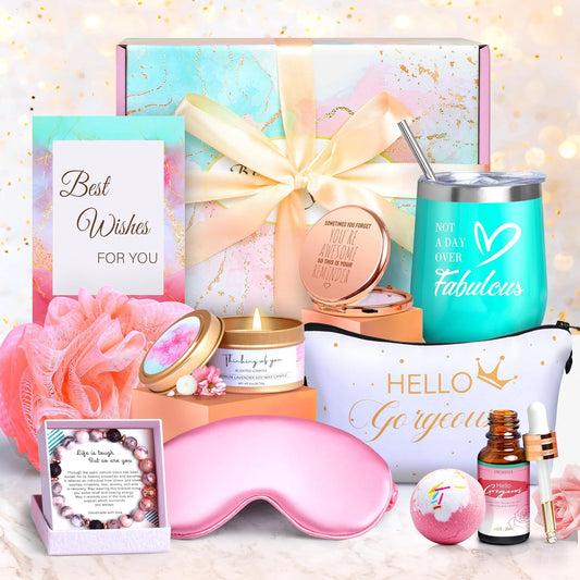 Happy Birthday Gifts for Women - Not a Day over Fabulous 12Oz Green Stainless Steel Tumbler with a Straw, Perfect for Christmas Gifts Self Care Spa Gifts Baskets for Women